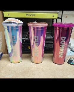 3 Dunkin Donuts Valentine's Day Tumblers