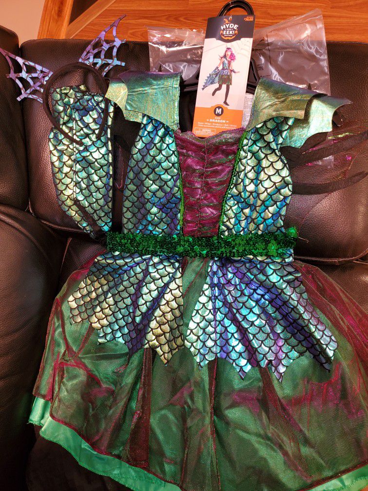 Girl Dragon  Halloween Costume Dress with Accessories 

Size M