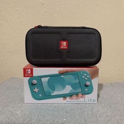 Nintendo Switch Lite Turquoise With Protective Case