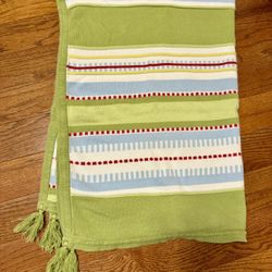Toddler Kids Blanket With Tassels, Woven 100% Cotton (colors Green, White, Blue, Red, Yellow) $5 Cash At Pickup In Apex