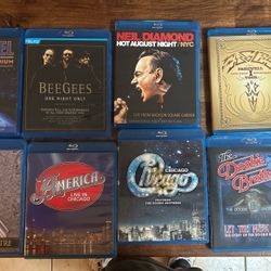Blu-ray’s of Billy Joel, Bee Gees, Neil Diamond, Eagles, Chicago & EWF, America, Chicago ft Doobie Brothers, Doobie Brothers