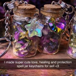 Love, Healing & Protection Spell Jar Keychain