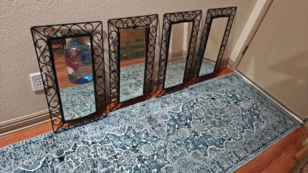 4 black frame mirrors