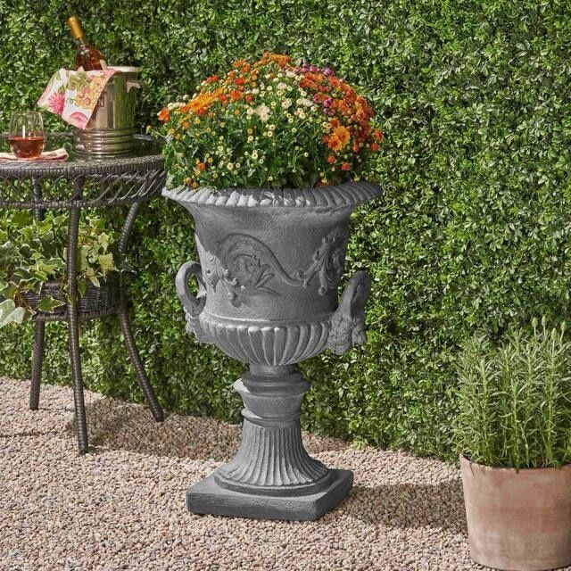 ✨Brand New✨Antique Dark Gray Indoor Outdoor Composite Planter Garden Pots (19 in. L x 19 in. W x 28 in. H)