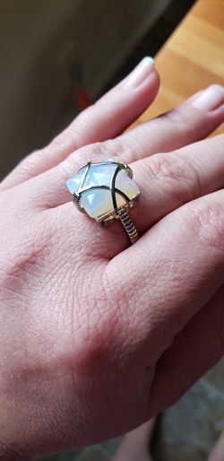 Moonstone Sterling Ring Size 10