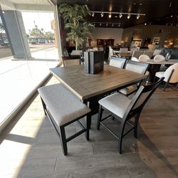 Black 6PC Counter Height Table Set