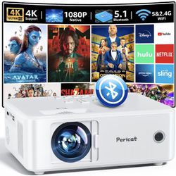 Projector with WiFi and Bluetooth, 5G WiFi Native 1080P Movie Projector