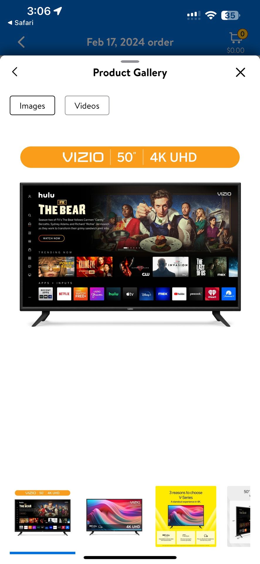 Vizio 50” Class V Series 4k LED Smart TV