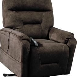 American Signature Hank Power Lift Heated Massage Recliner - Bark
