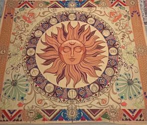 Boho Tapestry-Sun with zodiac signs