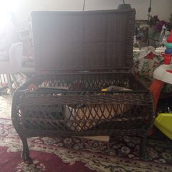Woven Bench With Storage
