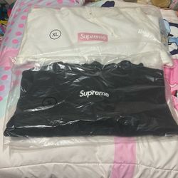 Supreme Box Logo Hoodie FW25 Black And White