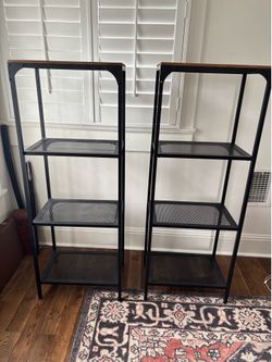 (2) IKEA FJÄLLBO Shelf units, black, 20 1/8x53 1/2 "