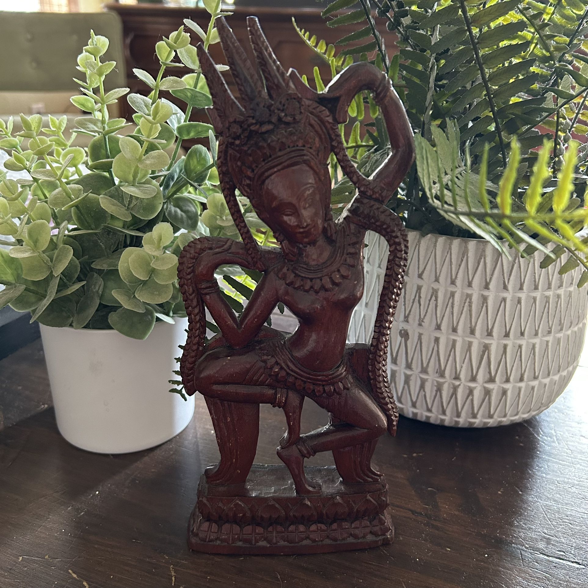 Beautiful Hand Carved Apsara Dancer (11”)