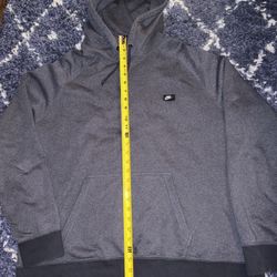 Nike Mens Size XXL  Hoodie Sweatshirt Heavyweight Gray/ Black Logo
