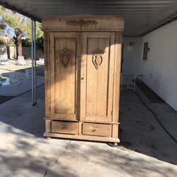 antique pine 2 door armoire