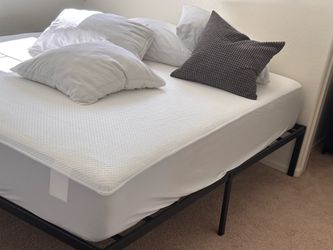IKEA mattress and Amazon queen bed frame metal