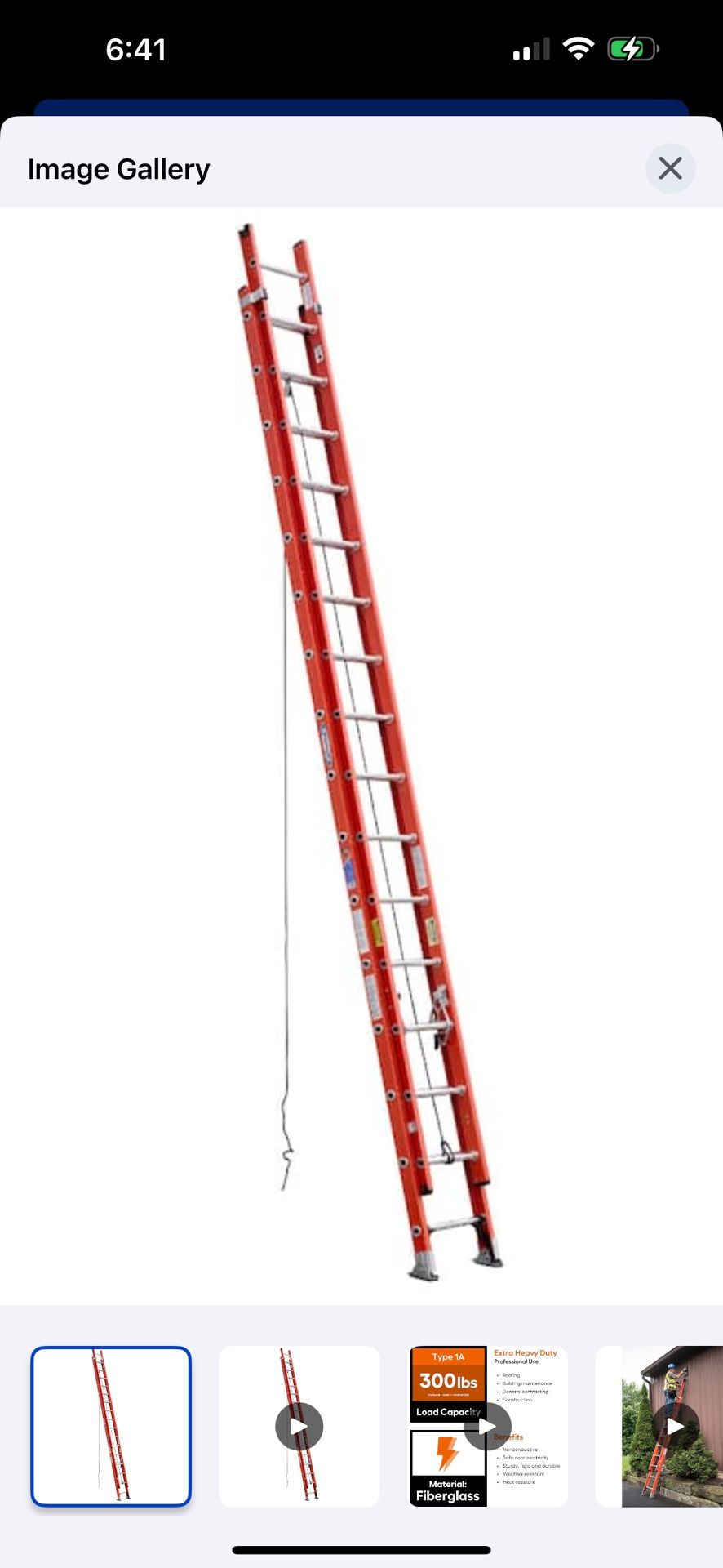 New 32 Ft Fiberglass Ladder 