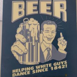 Funny BEER inside window cling White Guys