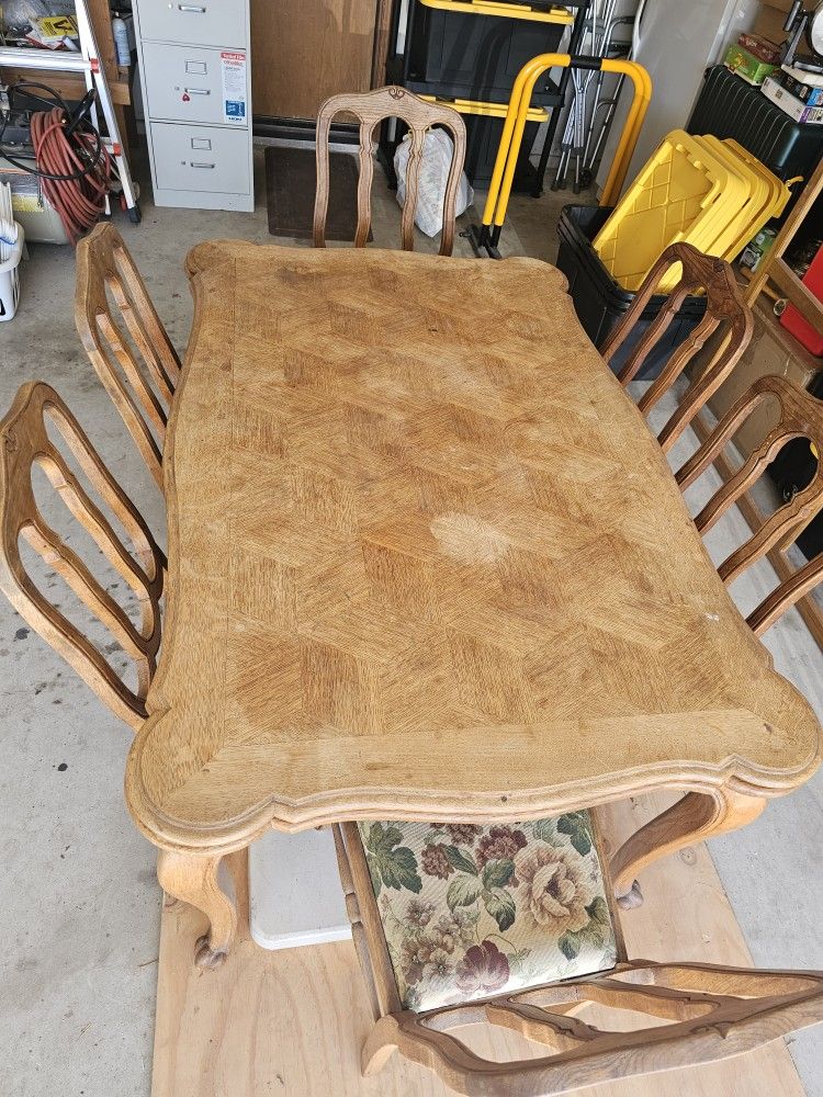 1920's Oak Kitchen Table and Chairs
