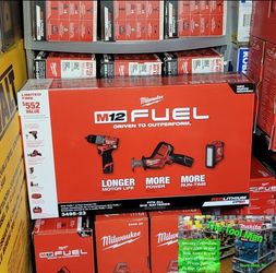 Milwaukee M12 Fuel Hammer Drill, Reciprocating Saw and Service light 3 Tool Cordless Combo Kit $230 Firm. Pickup Only