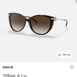 Tiffany & Co Women's TF4178 57mm Sunglasses Havana Brown