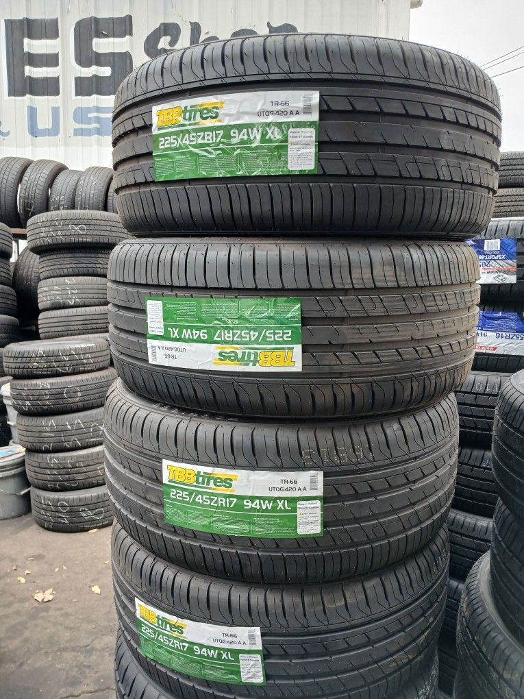 4 New Tires Installed/ 4 Llantas Nuevas Instaladas 225/45/17 TBB Tires