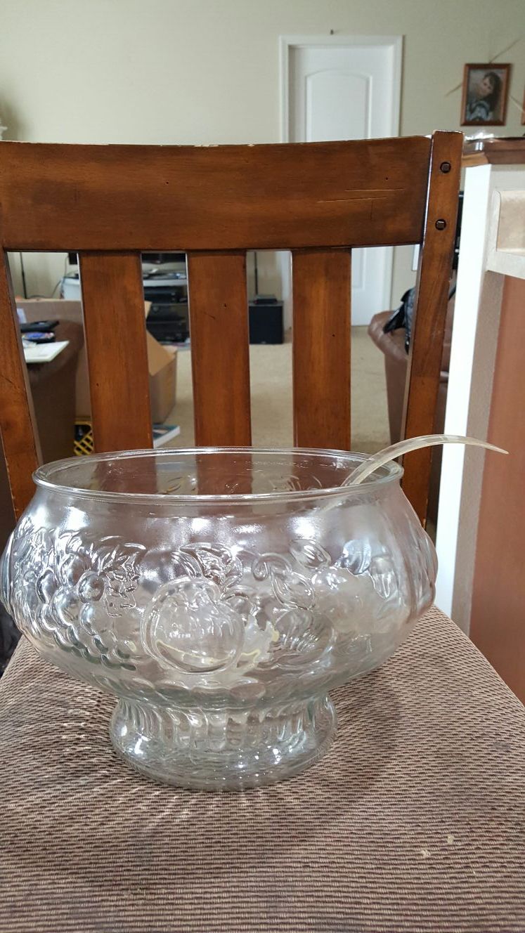 Beautiful Glass Punch Bowl