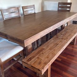 Solid Wood Farmhouse Dining Table