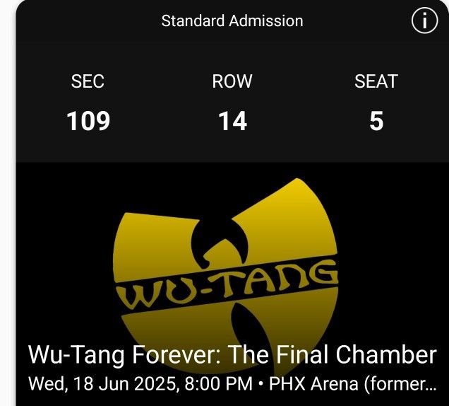 Wu TANG CONCERT 100/PER