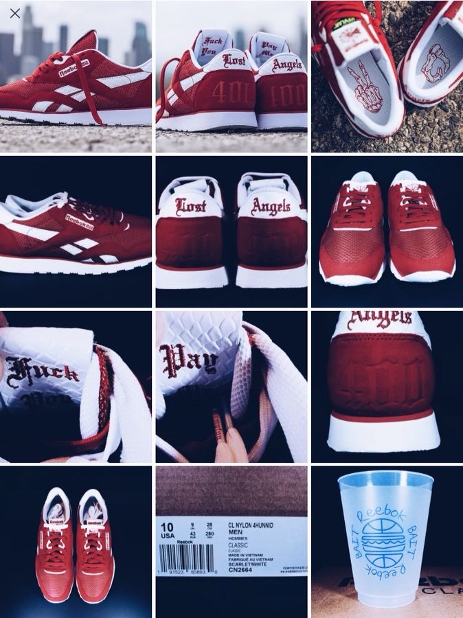 SIZE 10 - Bait ❌ Reebok ❌ YG Blassic 4Hunnid Scarlet / White Classic - Lost Angels