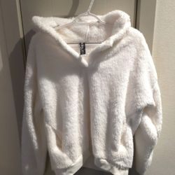 ​Lukka Lux Fuzzy Pullover Hoodie - White/Cream - Women's Medium - Excellent Condition