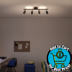 Globe Electric 30-in 4 -Light Matte Black Flat Back Pivoting Heads