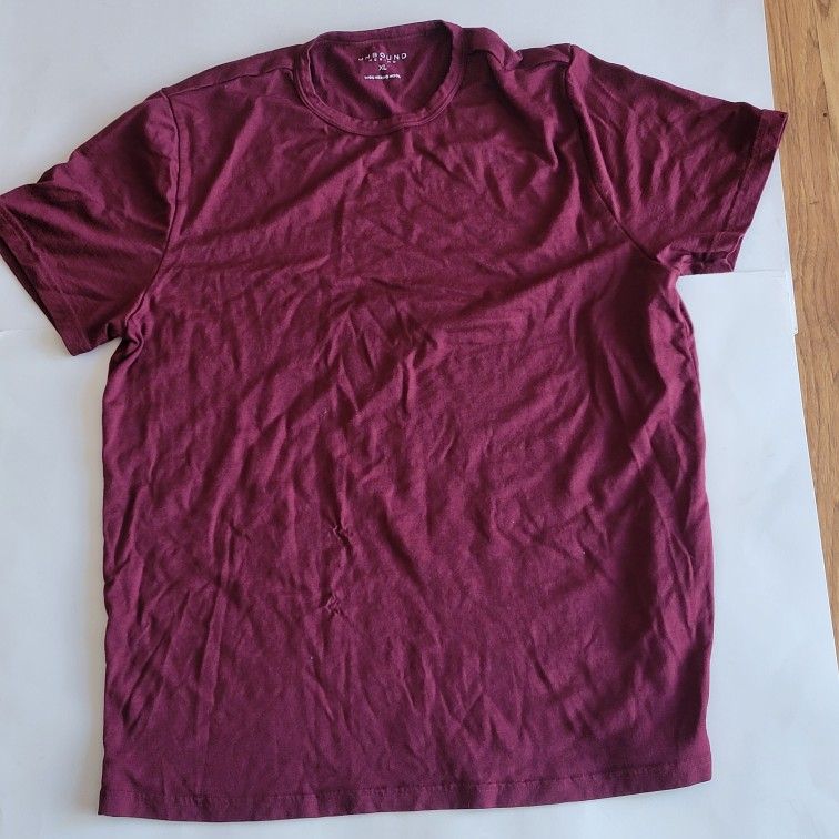 Unbound Merino Shirt Mens XL Red Maroon 100% Wool Short Sleeve Tee