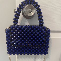 Blue Bids Purse Made By Hand 