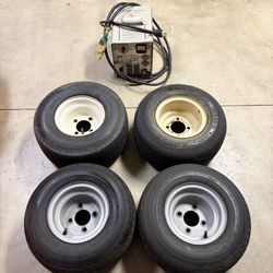 Golf Cart Tires Rims & Charger (Best Offer)