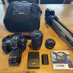 Canon 80D Camera Kit with 3 Lenses and Other Accessories

