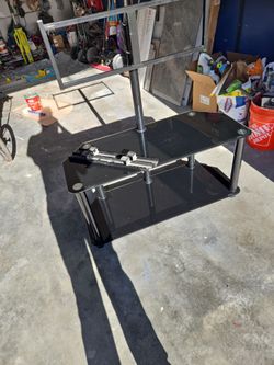 Black Glass TV Stand with Mount