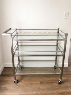 Glass bar cart