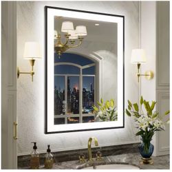 ☀️#5070 20 in.W x 28 in.H Rectangular Framed UL Certified Front and Back LED Anti-Fog Tempered Glass