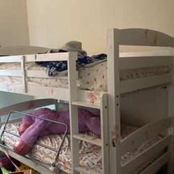 White Full Size Bunk Bed 
