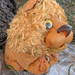 VINTAGE 1962 Mattel Larry the Lion "Animal Yacker" Pull-String Talking Plush Toy RARE Working 