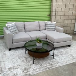 *Free Delivery* Gray Living Spaces Sectional Reversible Chaise