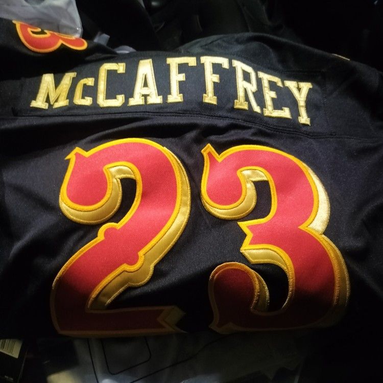 Men's San Francisco 49ers Christian McCaffrey Nike Black 2025   In LARGE