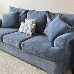 Blue fabric sofa and loveseat Set