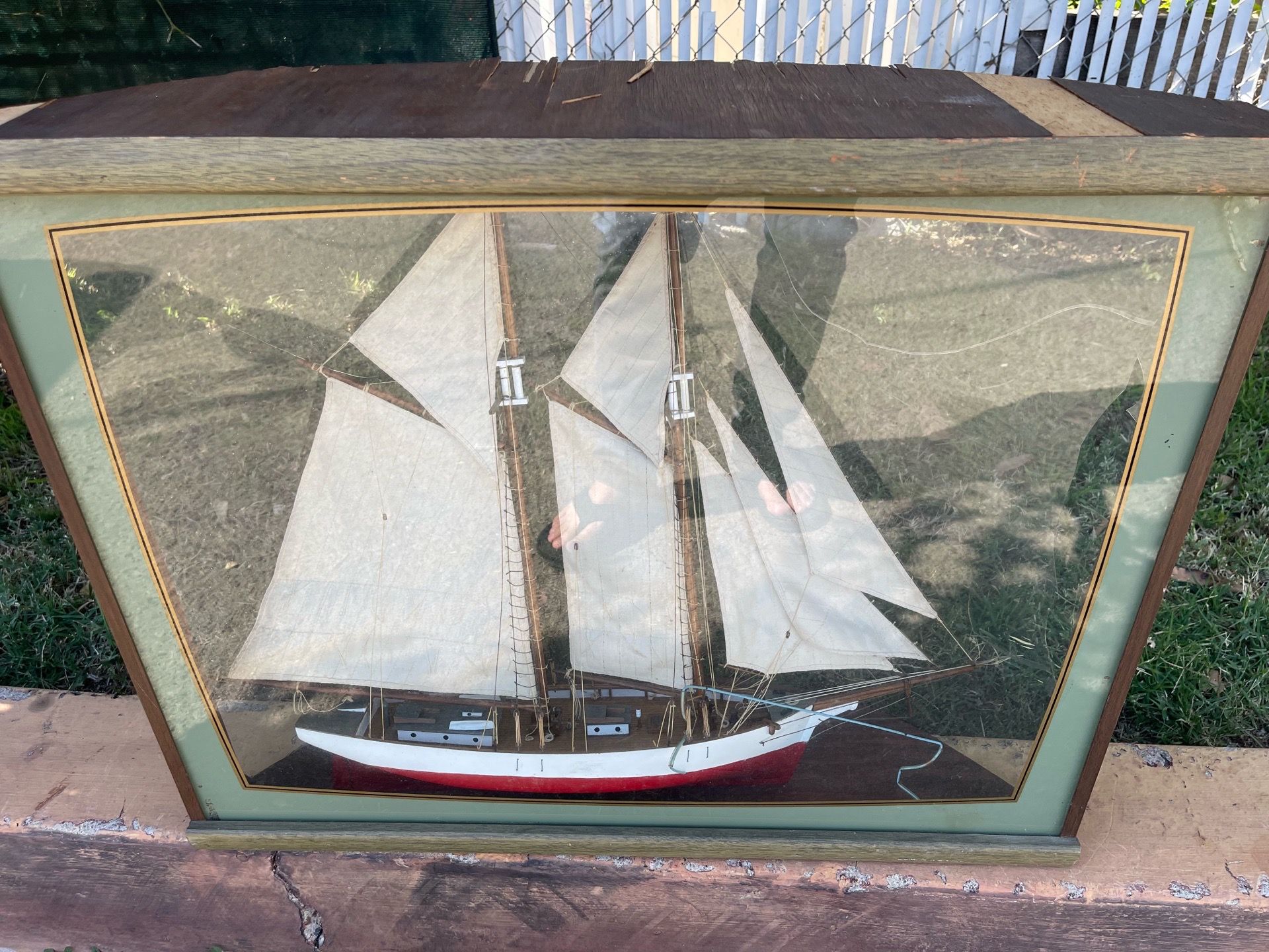Antique model ship boat, a sailboat decor