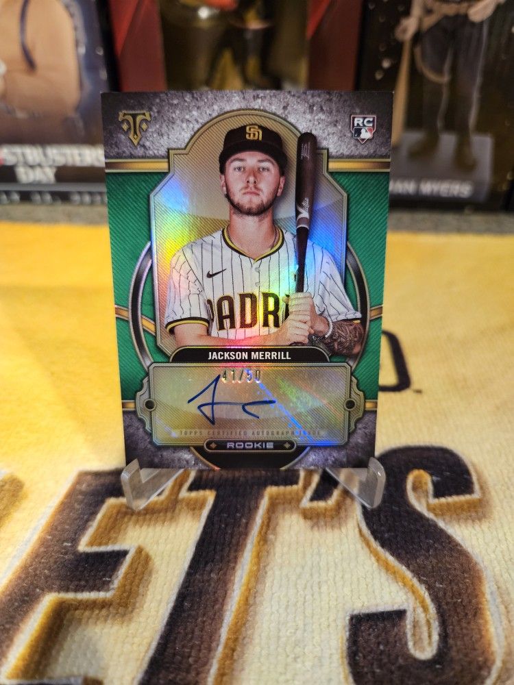 Jackson Merrill Topps Triple Threads RC Auto 47 /50 Padres Rookie #RA-JM Green