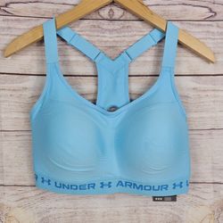 Under Armour Womens Crossback High Sports Compression Bra Light Blue Size 34DD