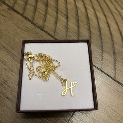 Necklace With H pendant