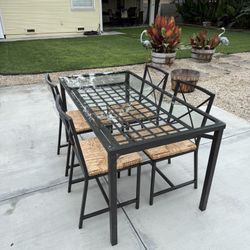 Glass Top Dining Table With 4 Chairs